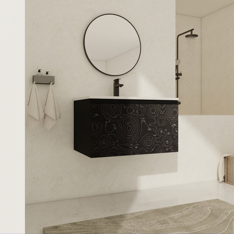 Laferty 30'' Single Bathroom Vanity with Ceramic Top