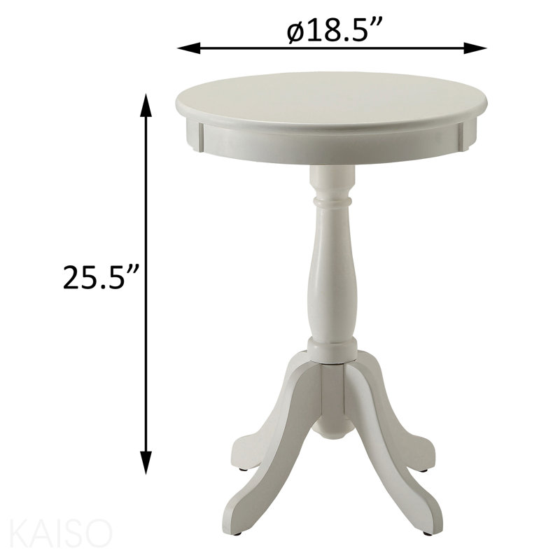 White Side Table With Turned Pedestal