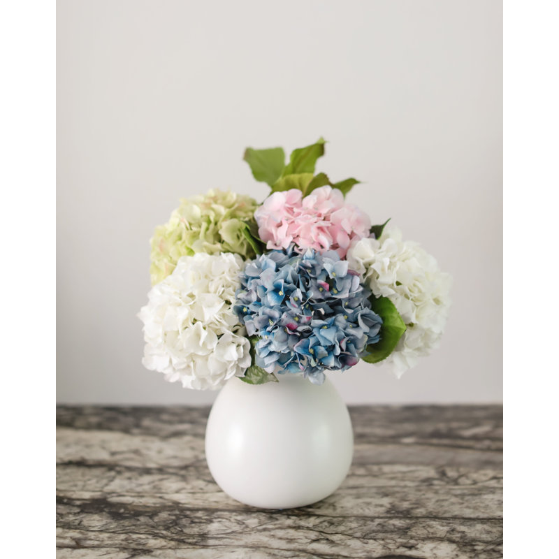 Real Touch Blue Hydrangea 18”, Pink, 18.5" H x 5" W