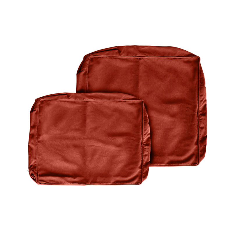  Outdoor Deep Seat Slipcovers,Set of 2 24"x24"x6" 18"x24" Olefin,Square Outdoor Cushion Cover,for Patio Funiture,Brick Red