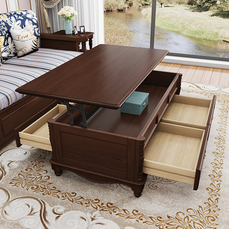 European Style Simple Small Apartment Coffee Table Solid Wood Coffee Table