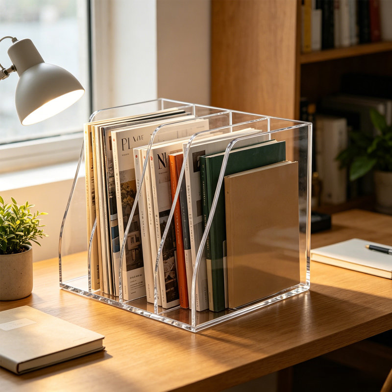 Porte-documents transparent pour magazines, 19" H x 21" W x 23" D