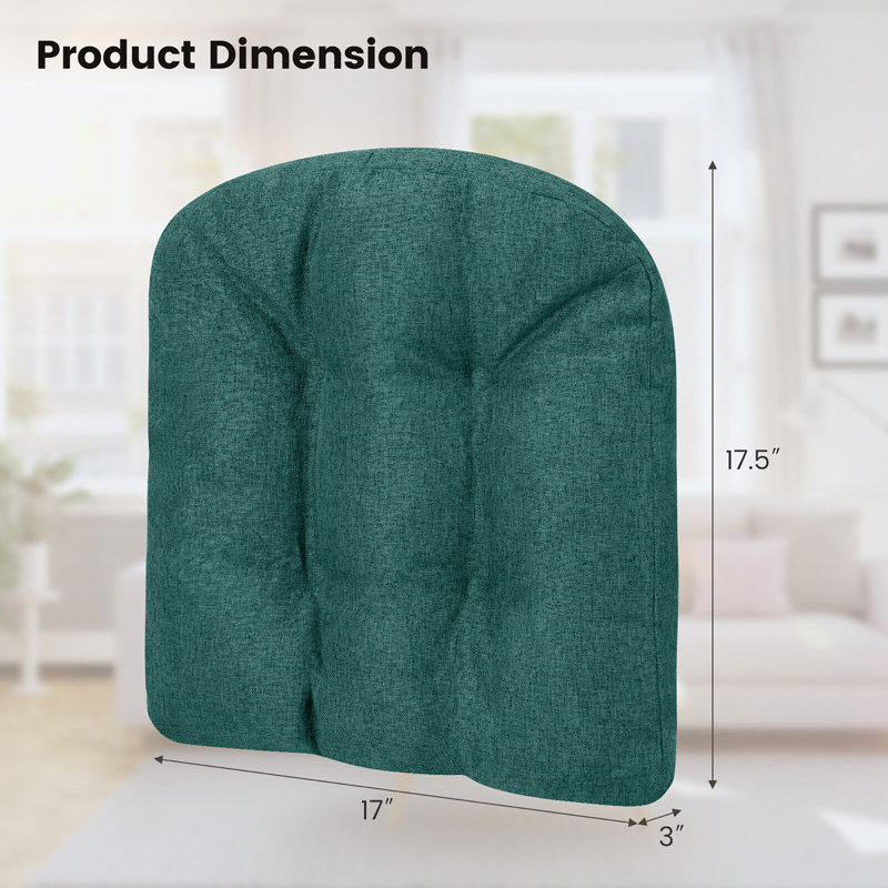 Outdoor 3'' Dining Chair Seat Cushion, Green