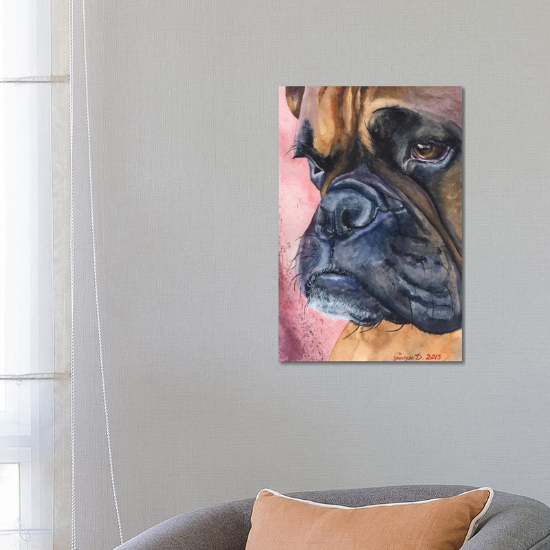 Boxer Portrait - Wrapped Canvas Print, 66.04 cm H x 45.72 cm W x 3.175 cm D