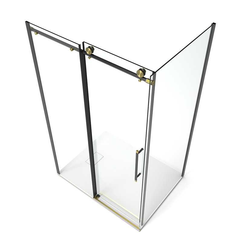 Cabine de douche d'angle semi-encadrée l 48 "x P 36" Kathey