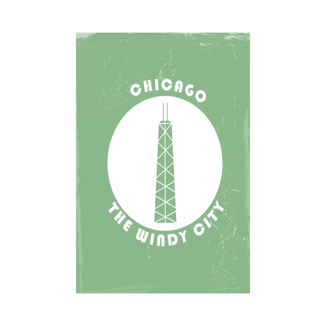 Chicago, Circle von Fly Graphics - Galerieverpackte Leinwand ohne Rahmen Giclée auf Leinwand