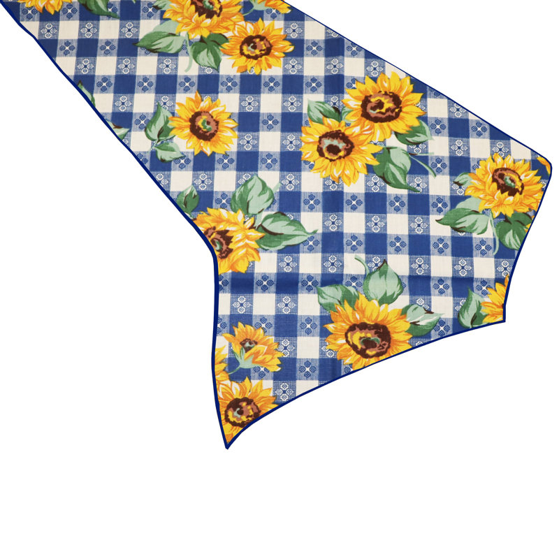 Chemin de table tournesols, Bleu taverne, L 72 po x l 24 po