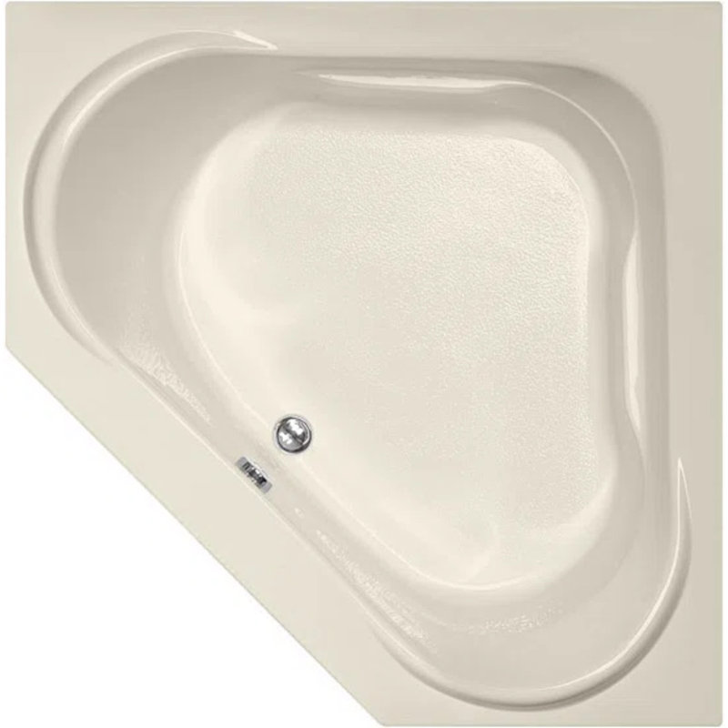 Clarissa 55'' L Soaking Bathtub, Polished Brass, Biscuit