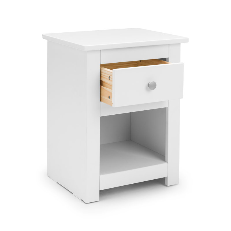 Payeur 43cm W Manufactured Wood Bedside Table, White