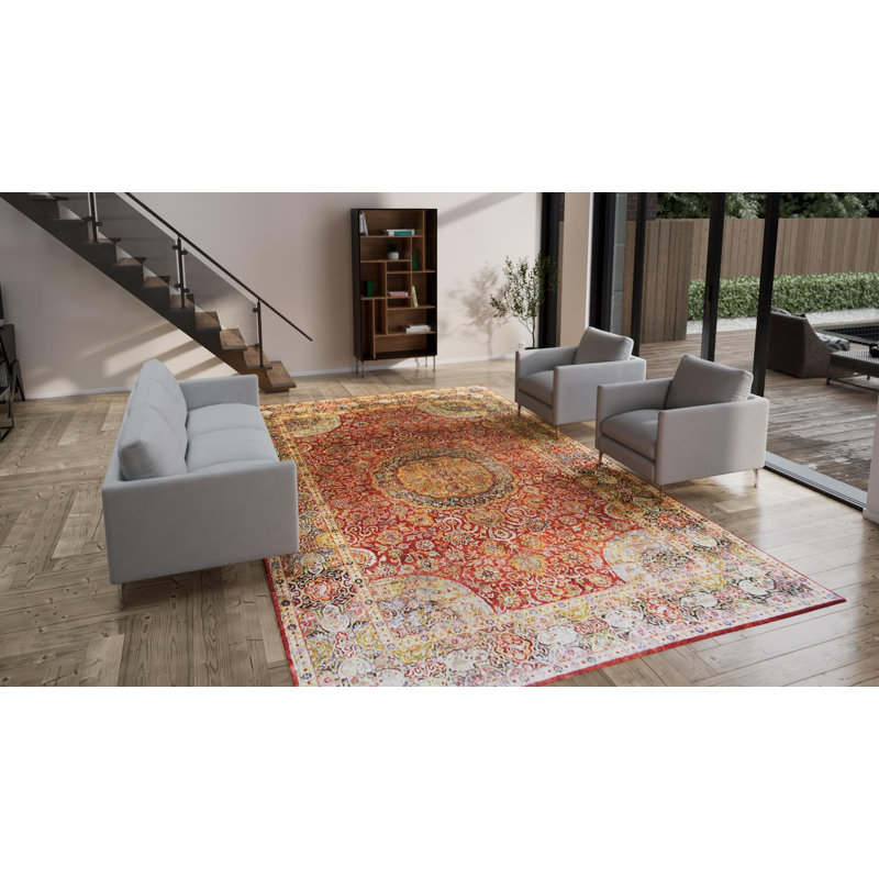 Red Alchemy Traditional Silk Rug - 9'7"" x 15'8""