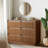 Dejesus 6-Drawer Dresser 47"W Double Dresser With Waveform Fluted Panel