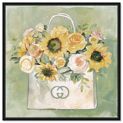 Spring Sunflower Shopping Bag Canvas Fashion Art Prints by Art Remedy