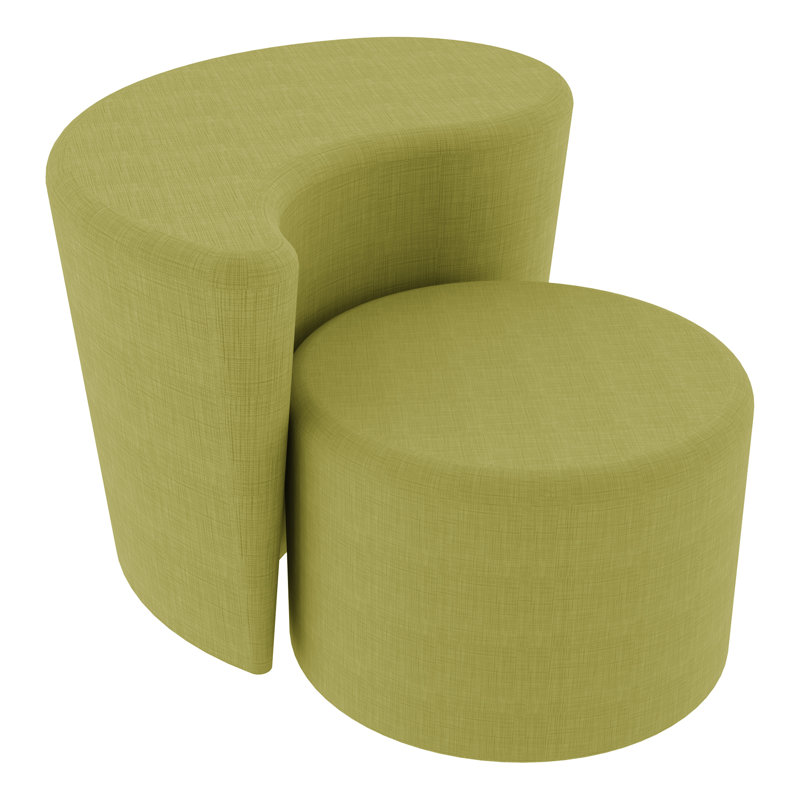 Tabouret cylindrique structuré en savoir plus, H 14 po x l 18 po x P 18 po, Vert hachuré