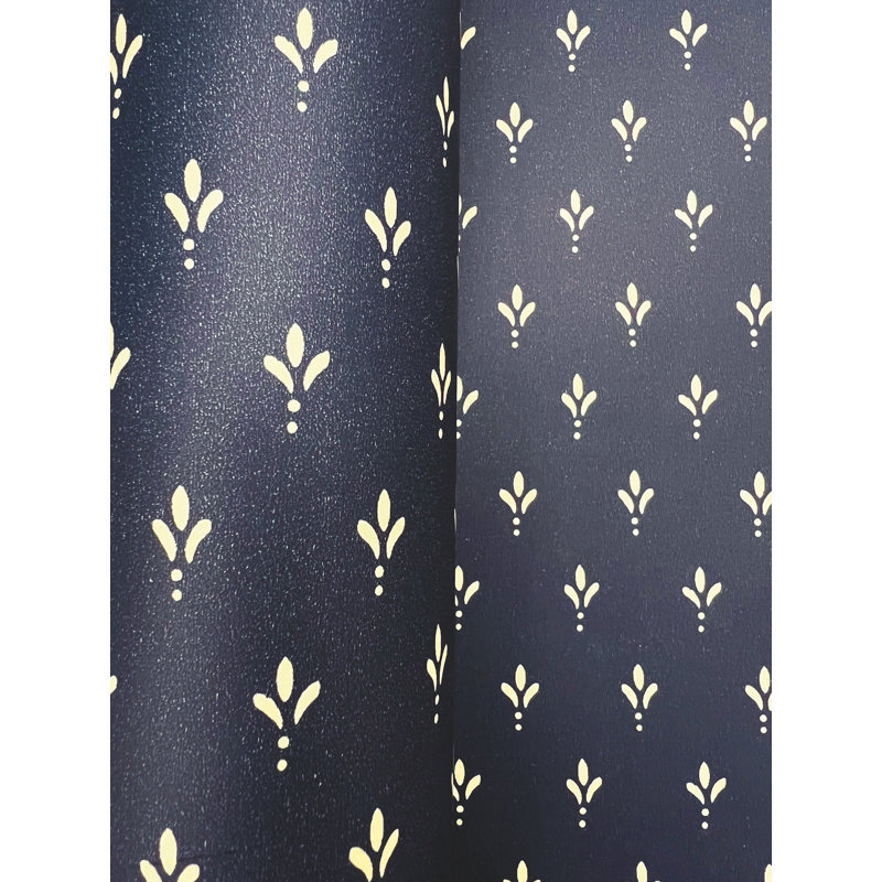 Papier peint charme, Beige/Marine