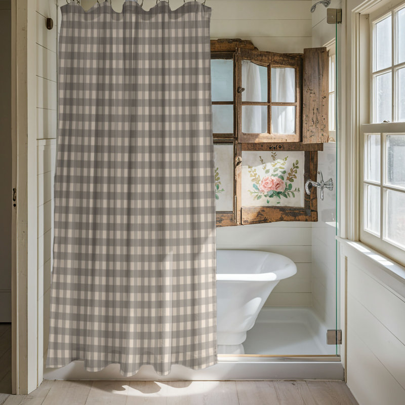 Cosy Plants - Rideau de douche Premium, Kaki, H 74 po x l 35 po