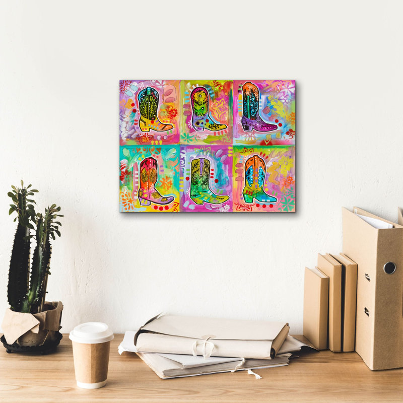 «Six Shooter» par Dean Russo, art mural sur toile, H 12 po x l 16 po x P 0,75 po