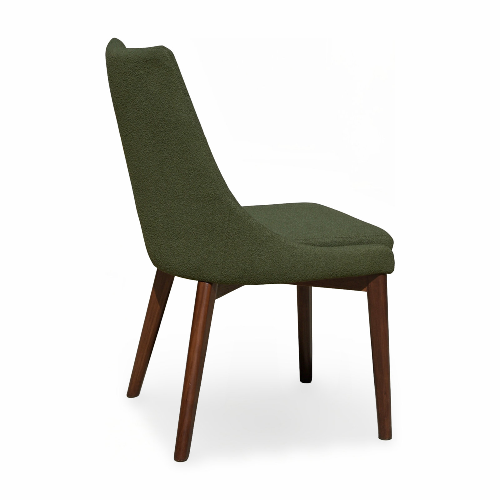 Clapton Walnut Dining Chair, Olive Green Teddy