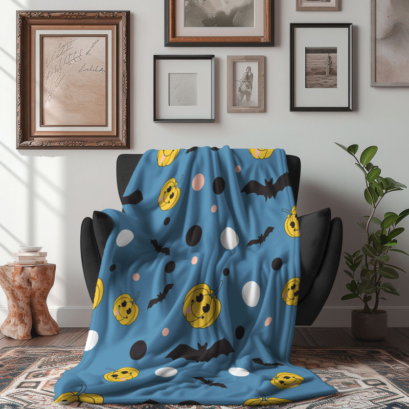 Retro Spook - Couverture Sherpa de qualité supérieure 1 pièce, L 50 po x L 60 po