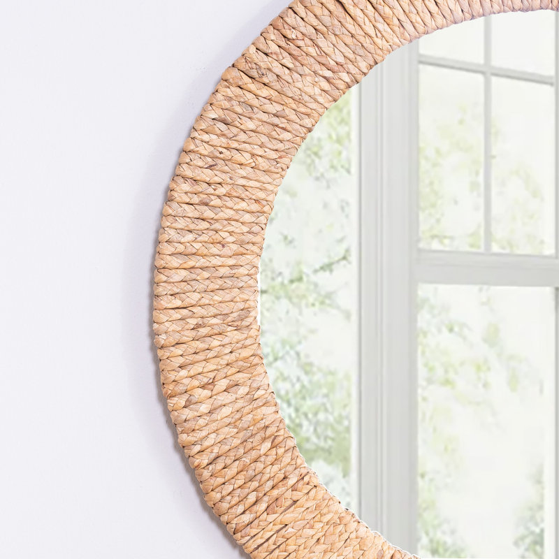 Straw Ropes Wall Mirror, 30" x 30", Natural