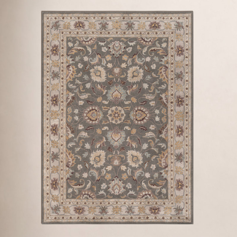 Arden Hand Tufted Wool Floral Indoor Rug, Rectangle 9' x 12'