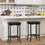 Tabourets de bar modernes à hauteur de comptoir, siège rembourré en similicuir - Pieds irréguliers en métal - Compact pour les petits espaces - Assemblage facile - Vert, paquet de 4 pièces-84154851-84154862
