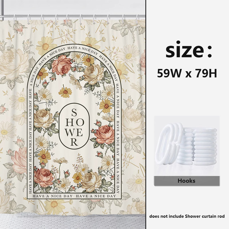 Rideau de douche en polyester, H 79 po x l 59 po
