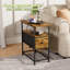 Modern Side Table With Drawer, Open Shelf, USB & Type-C Charging Ports, EU Socket, 30 × 60 × 62 cm-87014474