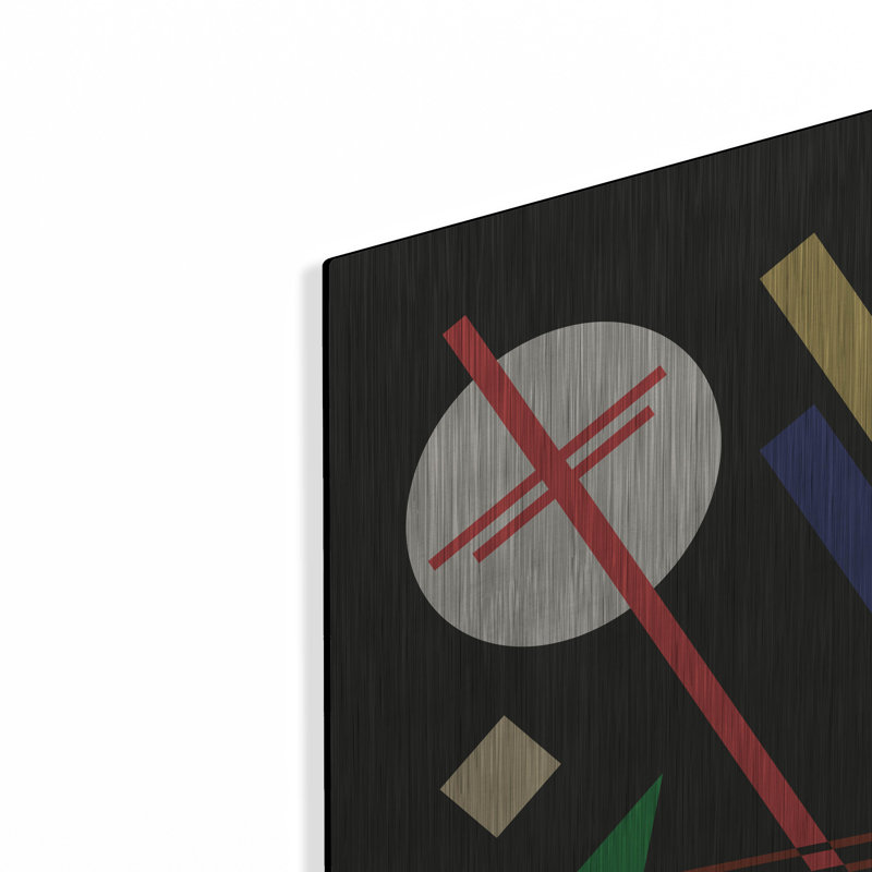 Ivy Bronx «Suprematist Abstract Geometric 5» par Gary Williams, art mural en métal, H 24 po x l 16 po