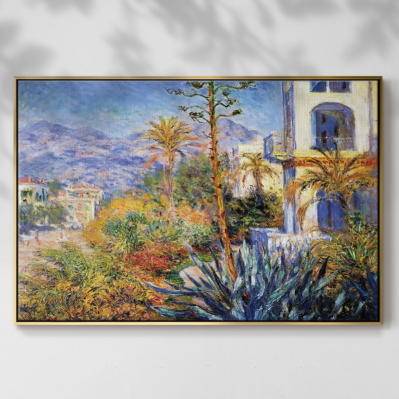" Villas At Bordighera 02, 1884 ", Gold, 37" H x 25" W x 2" D