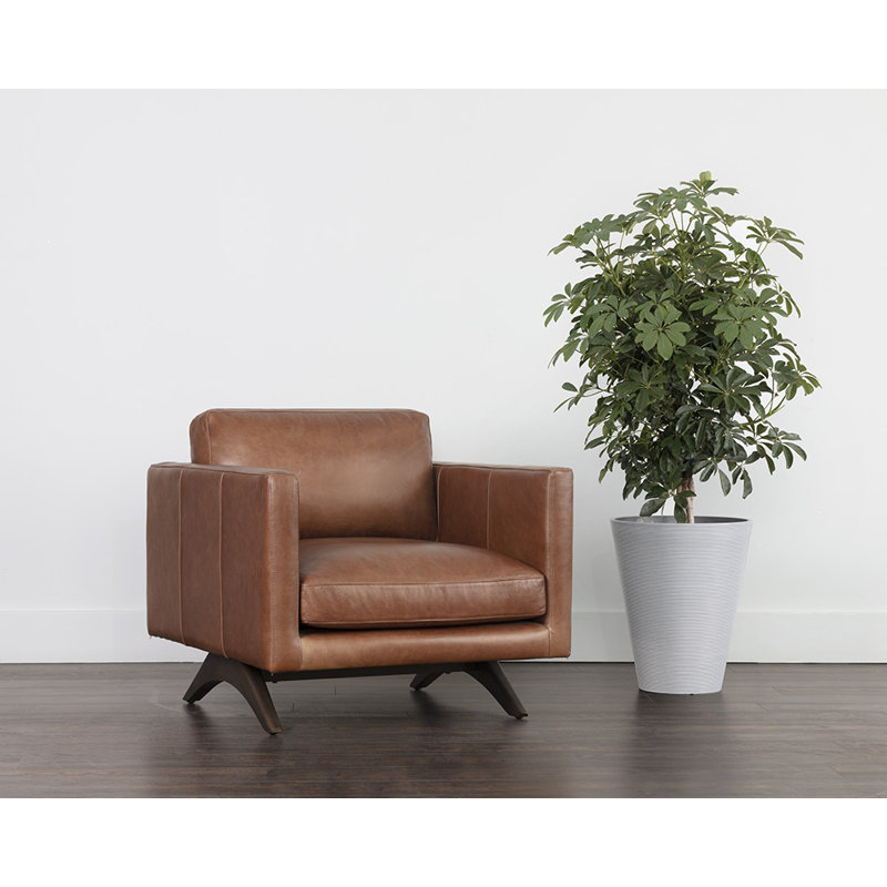 Rogers Armchair, Shalimar Tobacco Genuine Leather