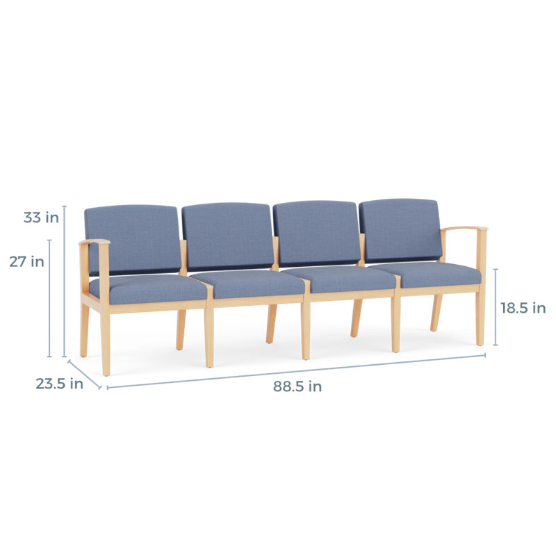 Table de bout en bois Amherst, Naturel, Chambray bleu marine clair