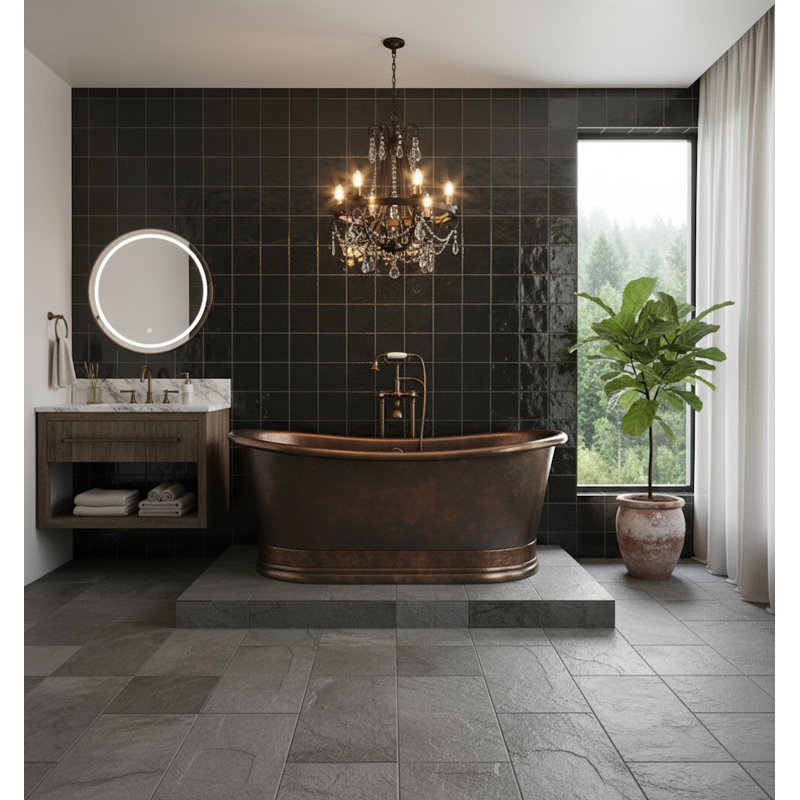 Craft 4 in. x 4 in. Glazed Ceramic Wall Tile (12.8 Sq. Ft. / Case), Coal