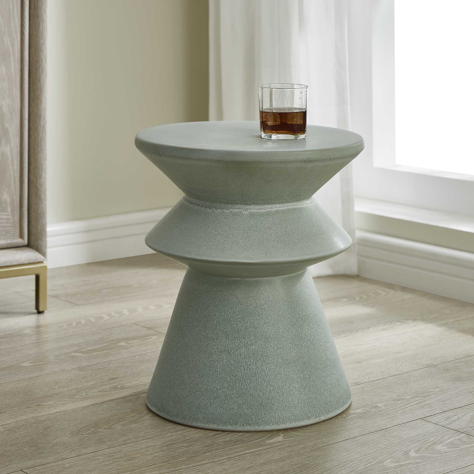 Glazed Garden Accent Stool