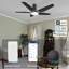 Ventilateur de plafond encastré 48 po à 5 pales avec lumière et télécommande