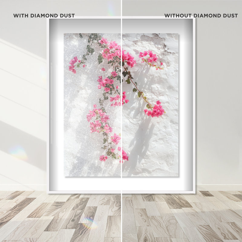 Santorini Blush Print by Oliver Gal, 37.5"H x 46.5"W, White Shadowbox