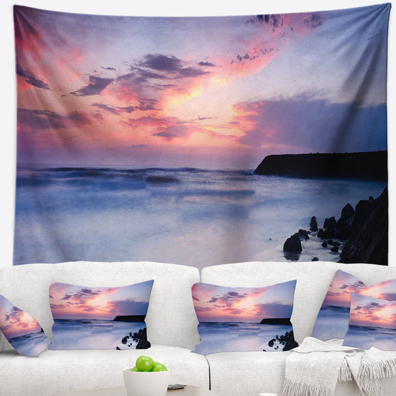 Seashore, tapisserie aux eaux soyeuses autour des roches, H 32 po x l 39 po