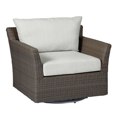 Club Woven Swivel Glider - Black Walnut