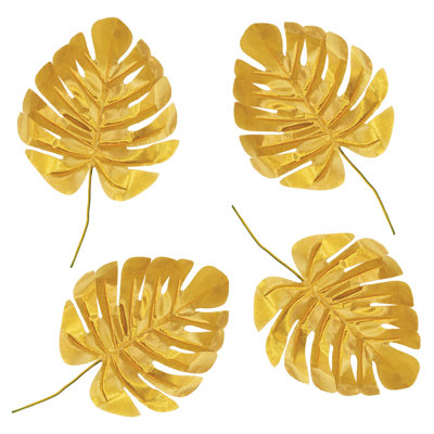 Fabric Gold Palm Leaves -Pack of 6