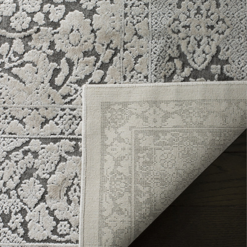 Calidia Oriental Dark Gray/Cream Area Rug, Rectangle 8' x 10'
