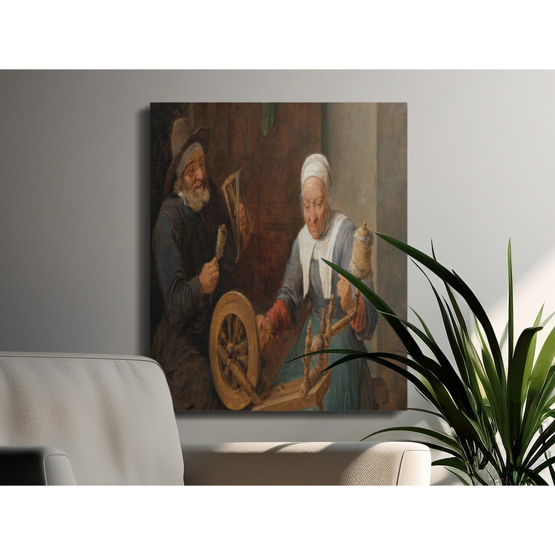 Spinning Wheel Canvas Wall Art, Old Masters Painting, Gallery Wrapped Print, Ready to Hang, Archival Quality, Farmhouse Decor