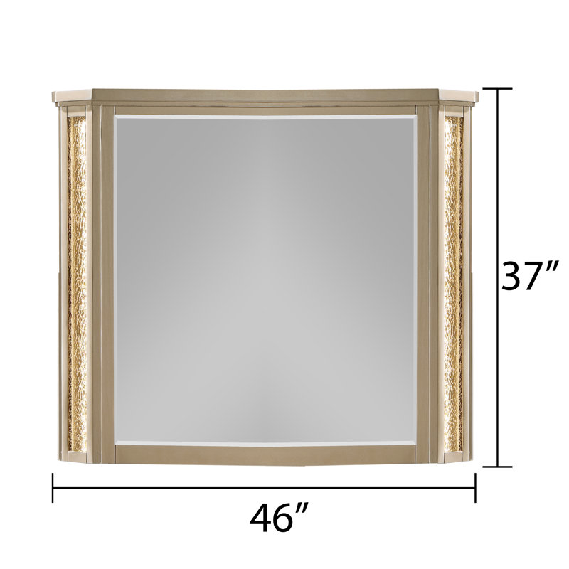 Miroir de commode carré en bois manufacturé à DEL Coutee