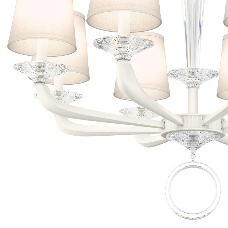 Emilea 8 - Light Glass Chandelier, White