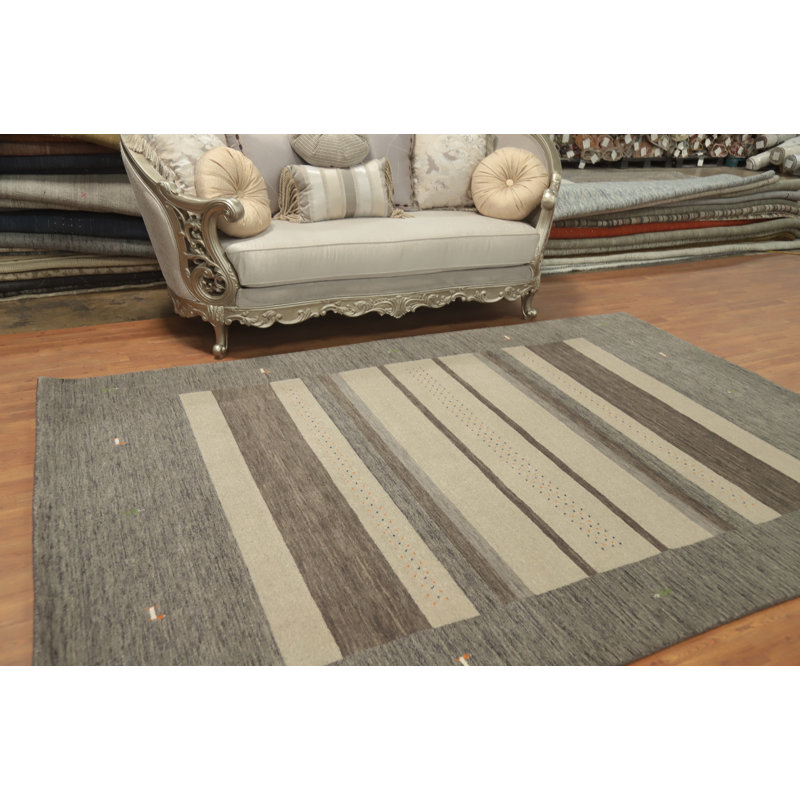 Tapis oriental indien en laine fait à la main 7 x 10