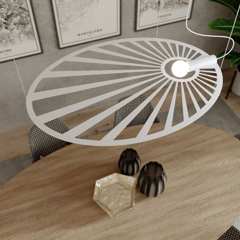 Alissone 1 - Light Geometric Pendant, White
