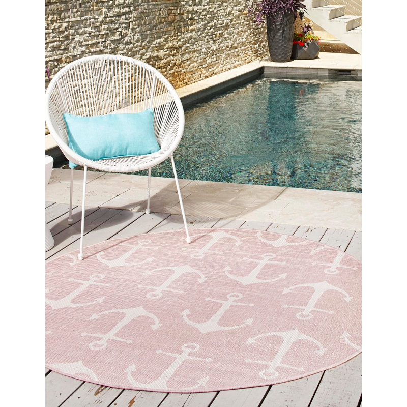 Tapis intérieur / extérieur Brentwood, Rose, Rond 10pi