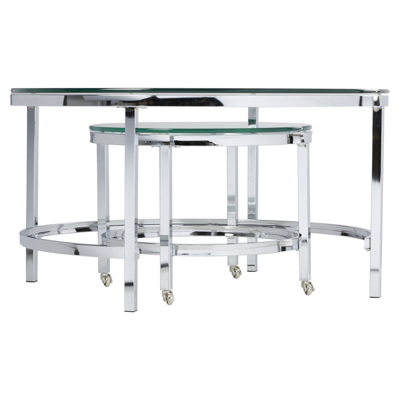 Betteanne Glass Top Nesting Coffee Table