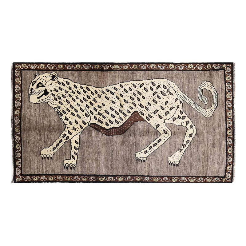 Tapis noué à la main 3 pi 4 po x 6 pi 5 po Animal