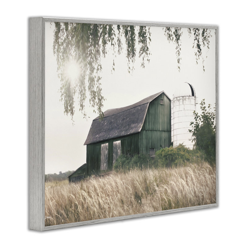 «Green Rustic Barn», estampe numérique encadrée par Lori Deiter, Estampe numérique Farmhouse, H 24 po x l 30 po