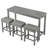 59" W Bar Table Set With Power Outlet, 3 Cushioned Stools-1285243957