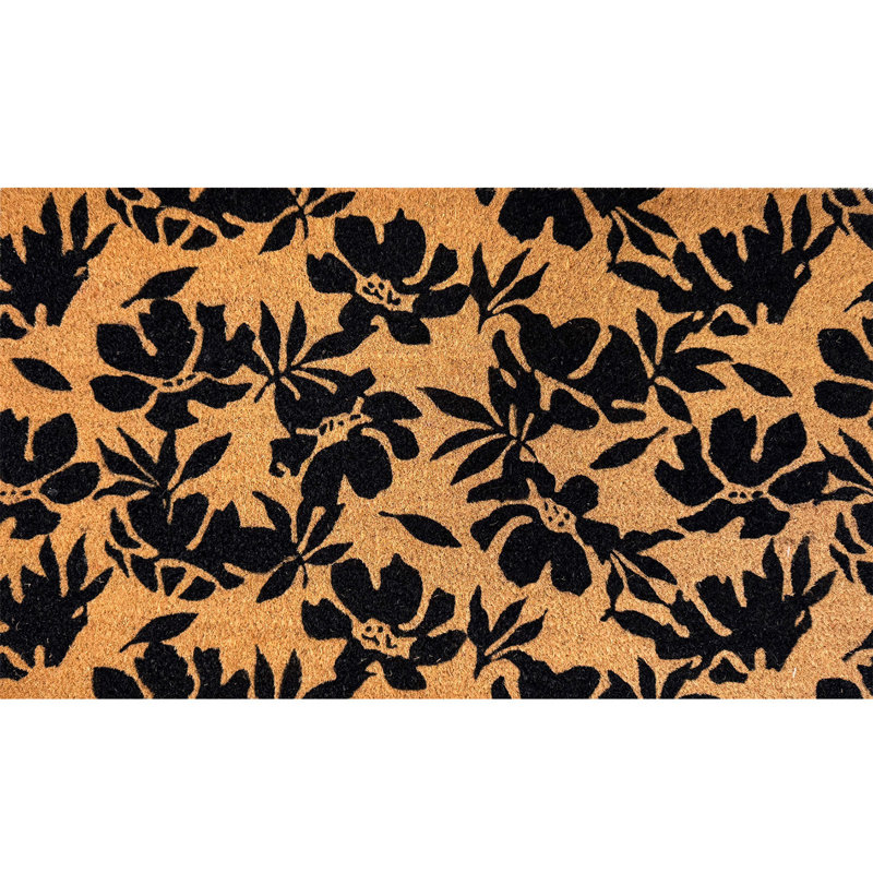 Paillasson fleurs noires